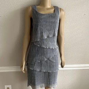 Connected apparel sleeveless cocktail dress sliver grey Size 8